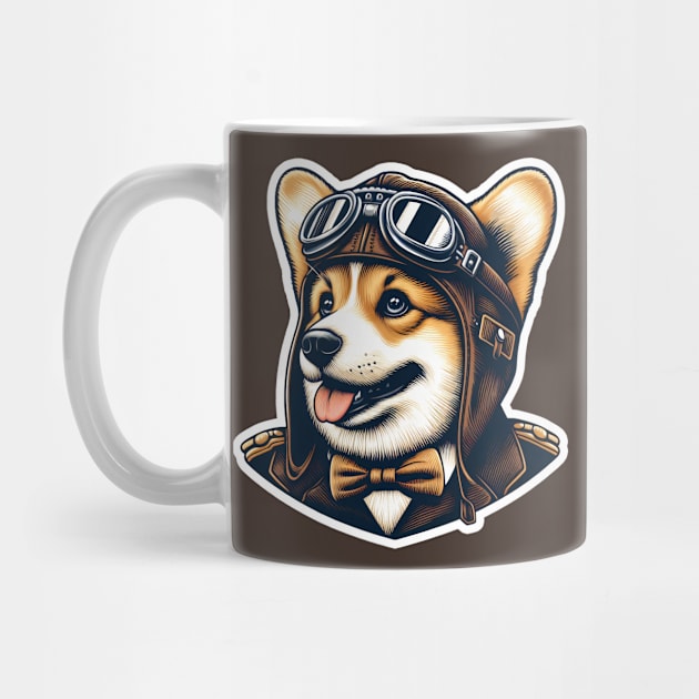 Corgi Pilot by k9-tee